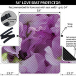 Purple Sweet Pea Print Loveseat Protector