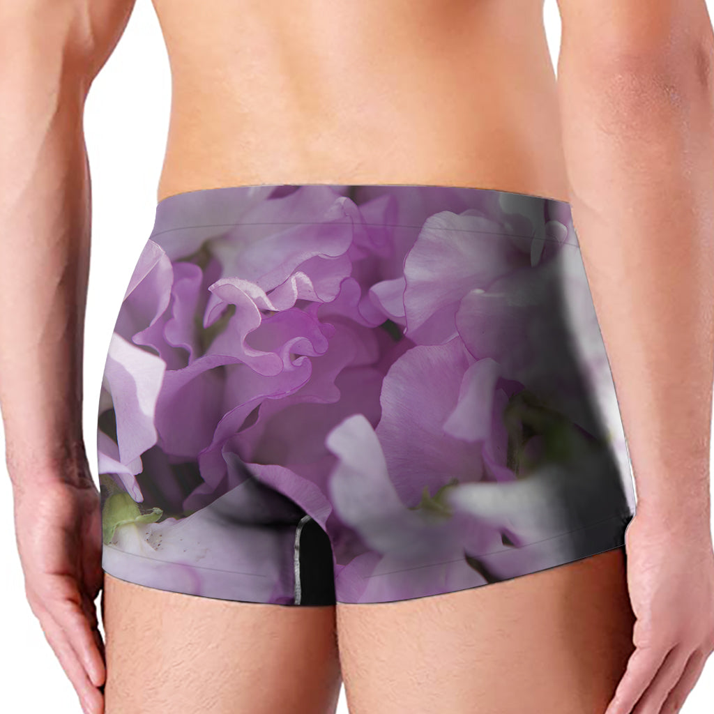 Purple Sweet Pea Print Men's Boxer Briefs