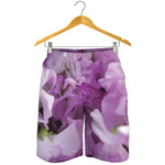 Purple Sweet Pea Print Men's Shorts