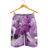 Purple Sweet Pea Print Men's Shorts