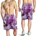 Purple Sweet Pea Print Men's Shorts