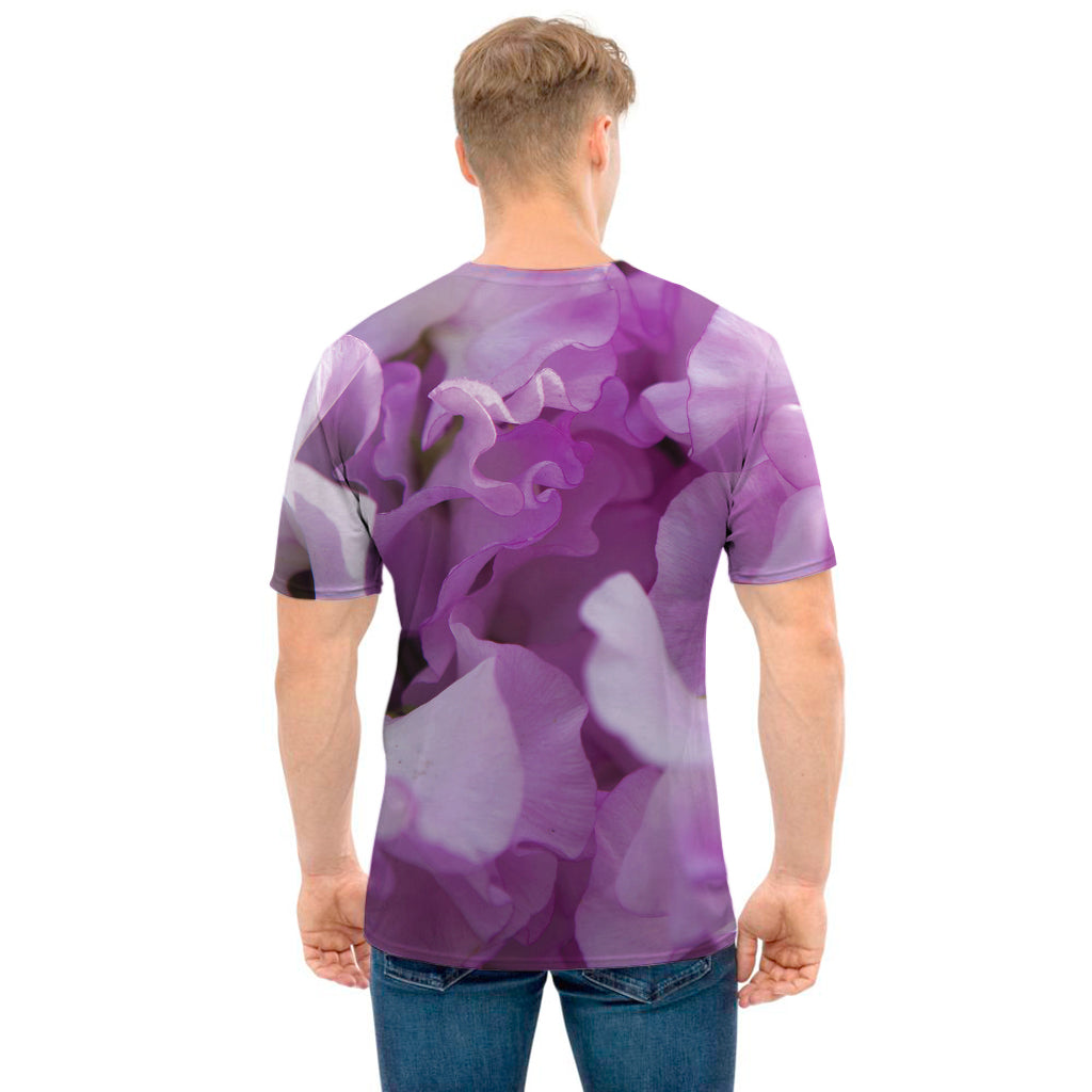 Purple Sweet Pea Print Men's T-Shirt