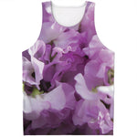 Purple Sweet Pea Print Men's Tank Top