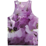 Purple Sweet Pea Print Men's Tank Top