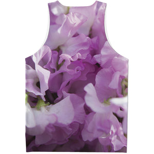 Purple Sweet Pea Print Men's Tank Top