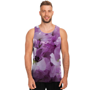 Purple Sweet Pea Print Men's Tank Top