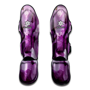 Purple Sweet Pea Print Muay Thai Shin Guard