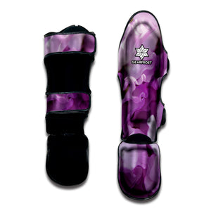 Purple Sweet Pea Print Muay Thai Shin Guard