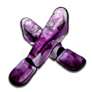 Purple Sweet Pea Print Muay Thai Shin Guard