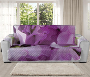 Purple Sweet Pea Print Oversized Sofa Protector