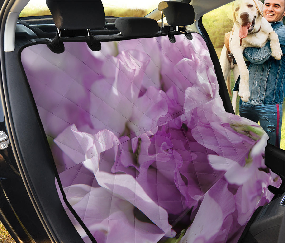 Purple Sweet Pea Print Pet Car Back Seat Cover