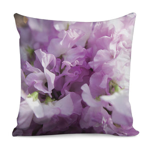 Purple Sweet Pea Print Pillow Cover