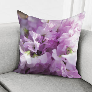 Purple Sweet Pea Print Pillow Cover