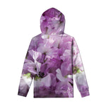 Purple Sweet Pea Print Pullover Hoodie