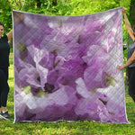 Purple Sweet Pea Print Quilt