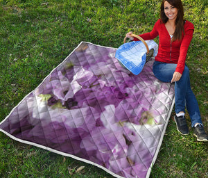 Purple Sweet Pea Print Quilt