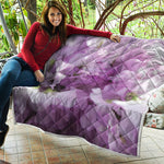 Purple Sweet Pea Print Quilt