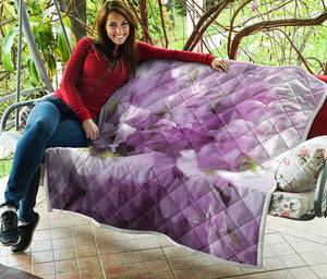 Purple Sweet Pea Print Quilt