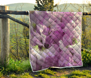 Purple Sweet Pea Print Quilt