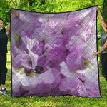 Purple Sweet Pea Print Quilt