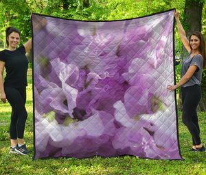 Purple Sweet Pea Print Quilt