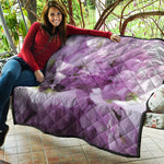 Purple Sweet Pea Print Quilt