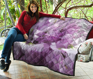 Purple Sweet Pea Print Quilt