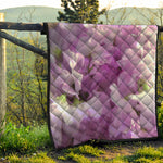 Purple Sweet Pea Print Quilt