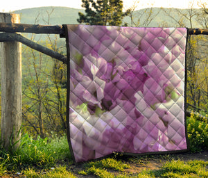 Purple Sweet Pea Print Quilt