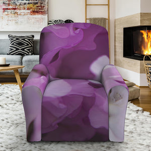 Purple Sweet Pea Print Recliner Slipcover