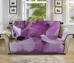 Purple Sweet Pea Print Sofa Protector