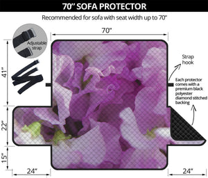 Purple Sweet Pea Print Sofa Protector