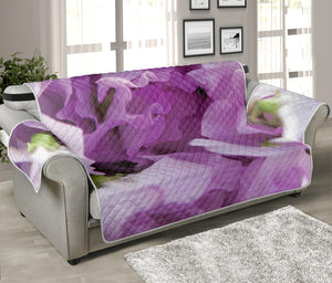 Purple Sweet Pea Print Sofa Protector