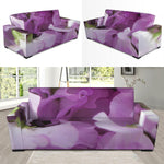 Purple Sweet Pea Print Sofa Slipcover