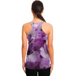 Purple Sweet Pea Print Women's Racerback Tank Top