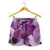 Purple Sweet Pea Print Women's Shorts