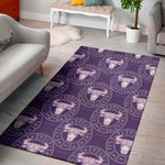 Purple Taurus Zodiac Pattern Print Area Rug