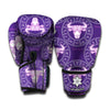 Purple Taurus Zodiac Pattern Print Boxing Gloves