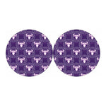 Purple Taurus Zodiac Pattern Print Car Coasters