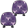 Purple Taurus Zodiac Pattern Print Car Headrest Covers