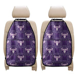 Purple Taurus Zodiac Pattern Print Car Seat Organizers