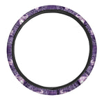 Purple Taurus Zodiac Pattern Print Car Steering Wheel Cover