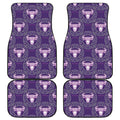 Purple Taurus Zodiac Pattern Print Front and Back Car Floor Mats