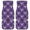 Purple Taurus Zodiac Pattern Print Front and Back Car Floor Mats