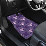 Purple Taurus Zodiac Pattern Print Front and Back Car Floor Mats