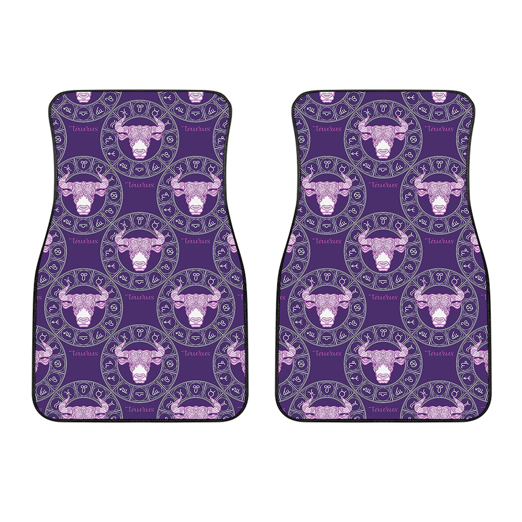 Purple Taurus Zodiac Pattern Print Front Car Floor Mats