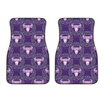 Purple Taurus Zodiac Pattern Print Front Car Floor Mats