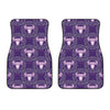 Purple Taurus Zodiac Pattern Print Front Car Floor Mats