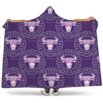 Purple Taurus Zodiac Pattern Print Hooded Blanket