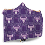 Purple Taurus Zodiac Pattern Print Hooded Blanket